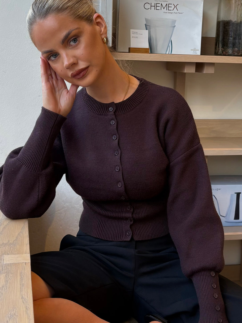 The Kindling Wrap Knit - Brown